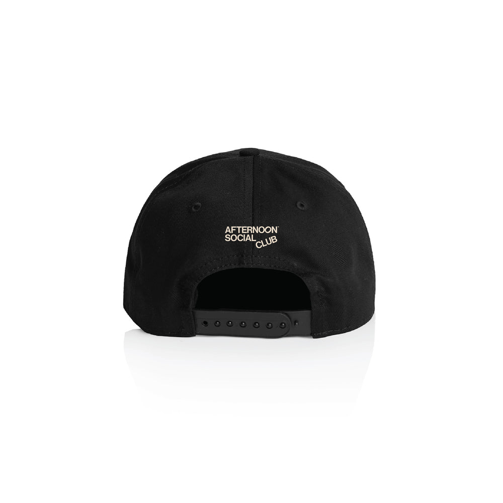 Black Icon hat with Afternoon Social Club logo on back