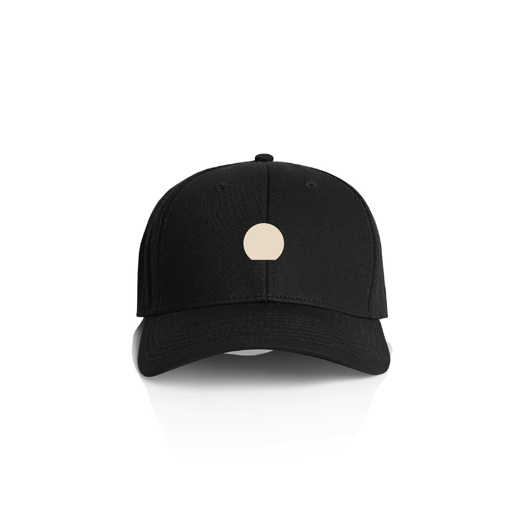 Black Icon hat with Afternoon Social Club symbol on it